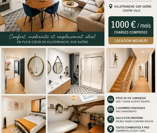 Appartement T3 meublé centre ville