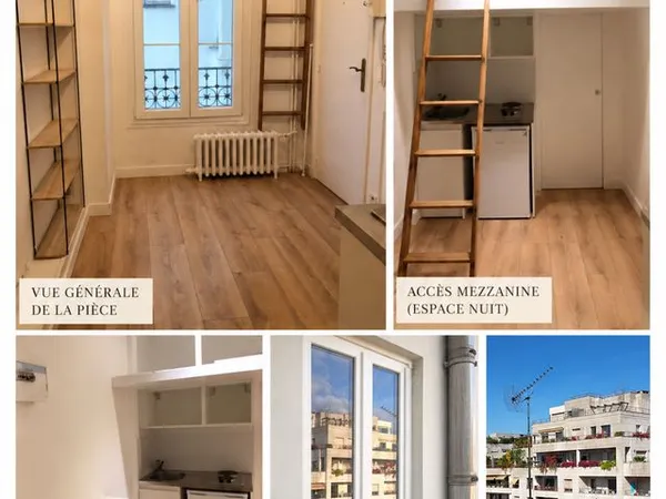 Studette lumineuse 9,25m2 mezzanine Neuilly sur Seine