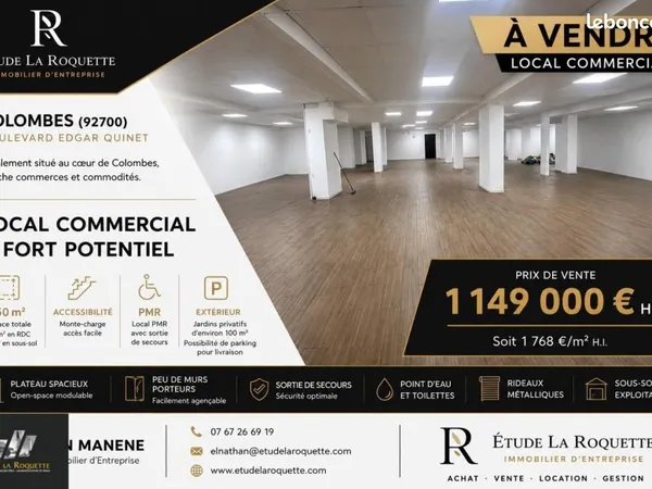Local commercial 625 m²
