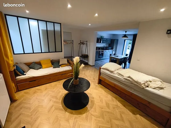 SUPERBE STUDIO MEUBLÉ DE 40 m² - ENTRÉE INDÉPENDANTE - TERRASSE - 2 PARKINGS - ONNION (74)