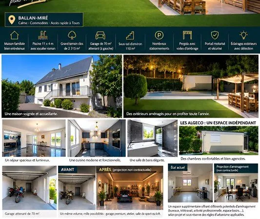 🏡 ballan-miré — maison soignée, piscine & grands volumes