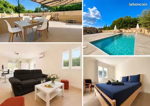 Loue Maison et studio indépendant avec parking, jardin et piscine