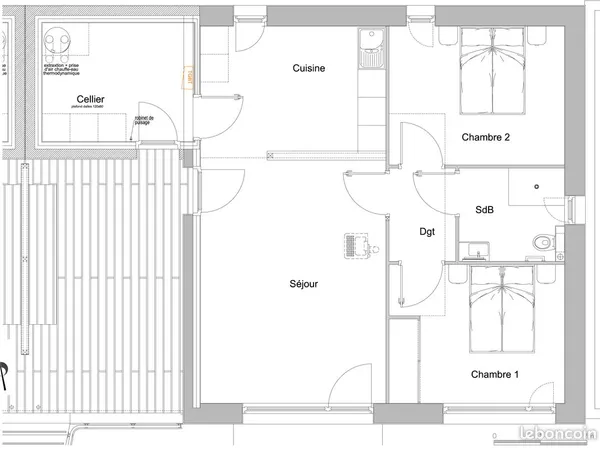  Logement Junior résidentiel T3 au 1er étage