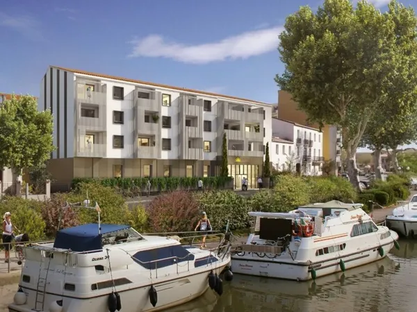 Appartement Neuf à vendre 2 pièces NARBONNE (11) en RDC, T2 42,27m2 Terrasse 5,51m2 Jardin 5,79 Expo