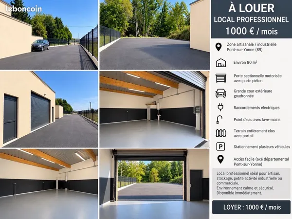 Commerce Location Pont-sur-Yonne 80m² 1000€