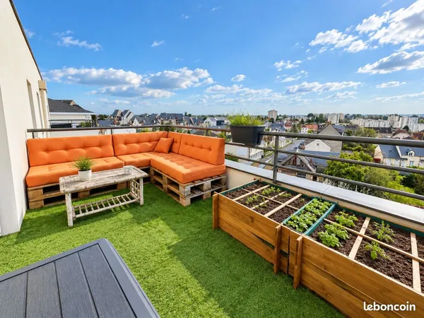 🏡 T3 meublé 67 m²; Terrasse - Parking à JOUE LES TOURS (Mairie)