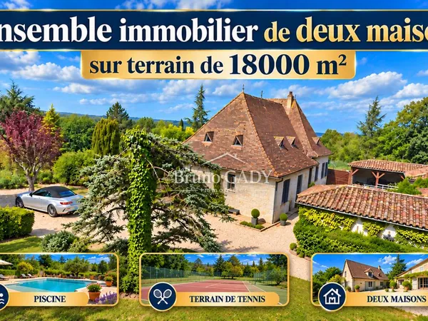 Ensemble immobilier en pierre composé de deux maisons totalisant environ 262m2. sur parcelle de 1340