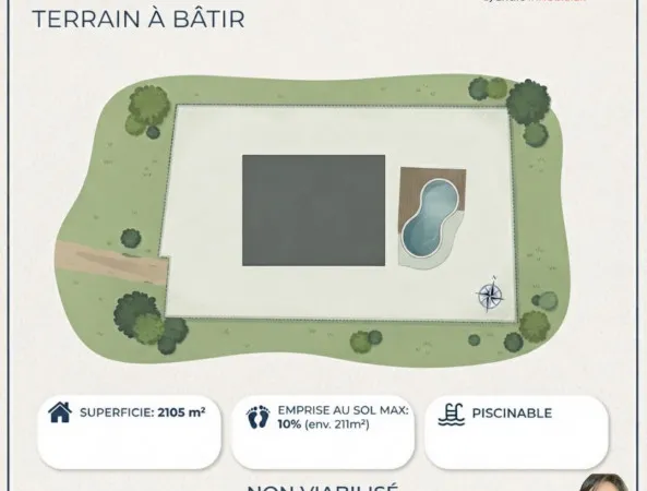 Terrain constructible 2105 m²