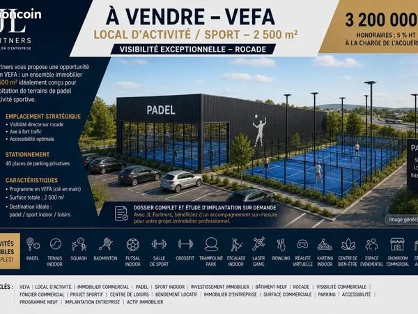 Local commercial 2 500 m²