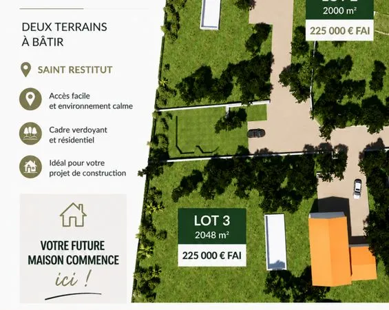 Terrains à bâtir dans un environnement privilégié - SAINT-RESTITUT