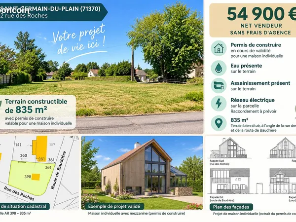 A vendre terrain SANS FRAIS D'AGENCE