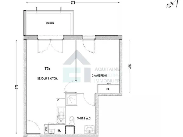 Appartement 2 pièces 42 m²