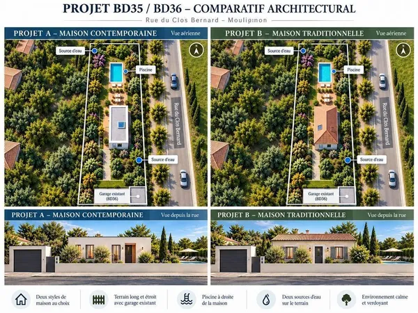 Terrain constructible 348 m² avec garage €" Moulignon