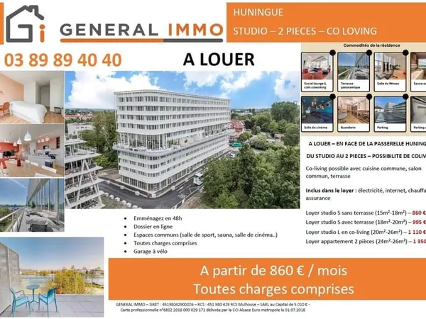 STUDIO - T2 - COLIVING FACE AU RHIN ALL INCLUSIVE