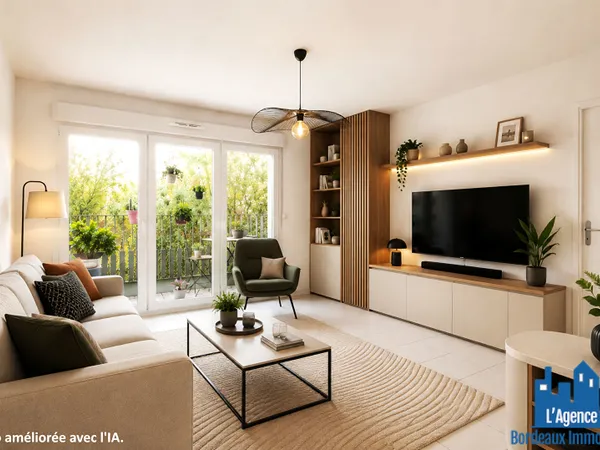 EXCLUSIVITÉ ! LORMONT - APPARTEMENT TYPE 2 D'ENVIRON 44 M² AVEC UN BALCON + PLACE DE PARKING. Benoît