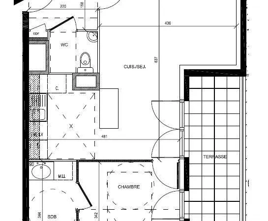 Appartement 2 pièces 51 m²