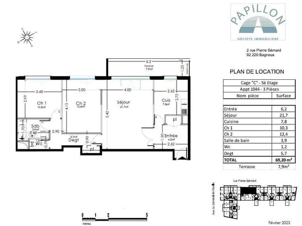 Appartement 3 pièces 65 m²