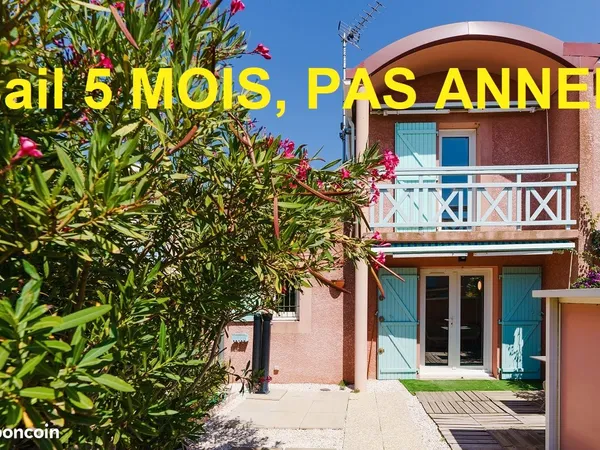 Villa T3 50m2, bail 5 mois nov 2026, 100m plage Grazel, WIFI