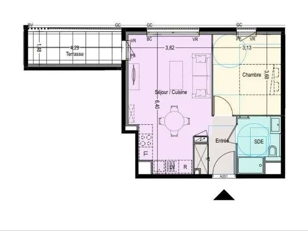 Appartement 2 pièces 42 m²