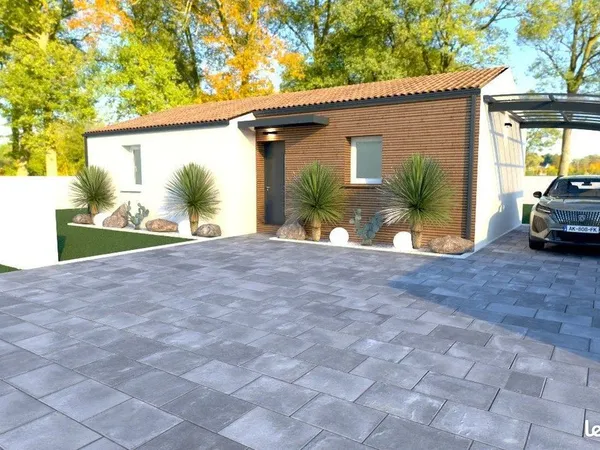 Projet de construction d'une maison 2 chambres de 56.91 m² sur un terrain à bâtir de 597 m2 à COLOMB