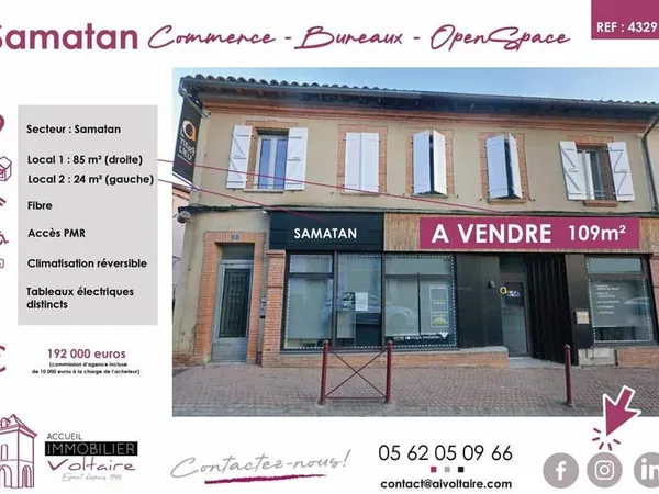 LOCAL COMMERCIAL - CENTRE DE SAMATAN (109 m²)