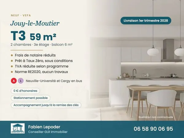 Appartement 3 pièces 59 m²