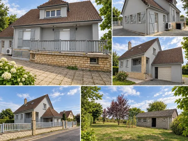 Maison 115m2 (4 chambres) + Garage + bâtiment 90m2+ sous sol sur 1000m2 terrain Sous sol 50m2 Atelie