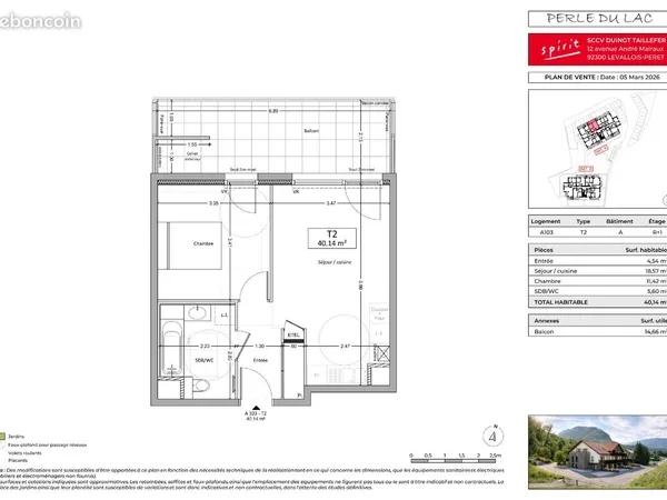 Appartement 2 pièces 40 m²