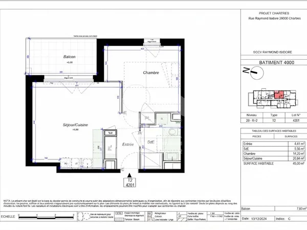 Appartement 2 pièces 45 m²