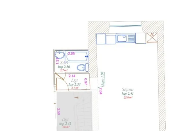 Appartement 1 pièce 27 m²