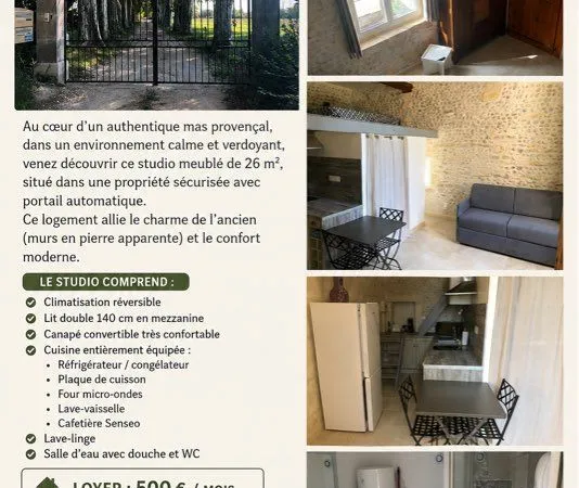 Studio de charme à louer 26m2