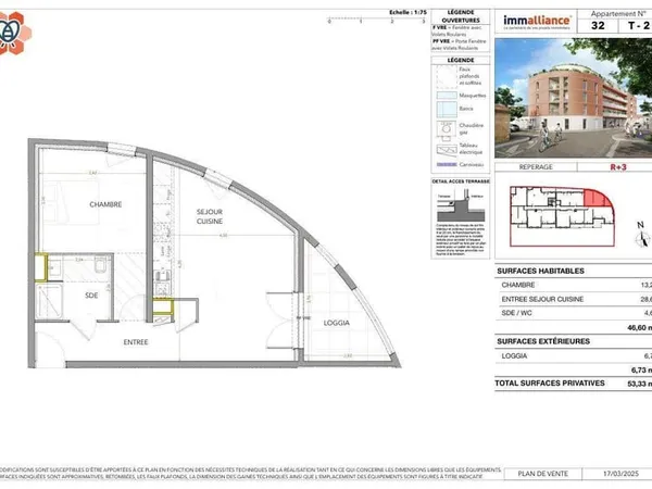 Appartement 2 pièces 47 m²