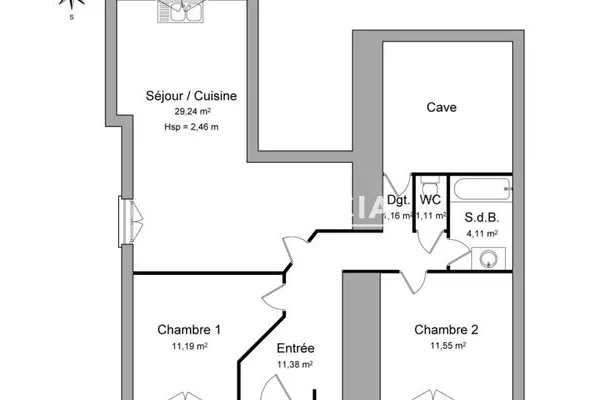Appartement 3 pièces 70 m²