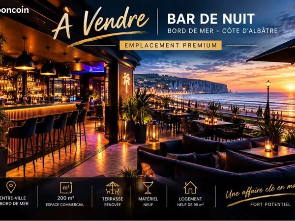 Bar de nuit 200 m² + logement - côte d'albâtre
