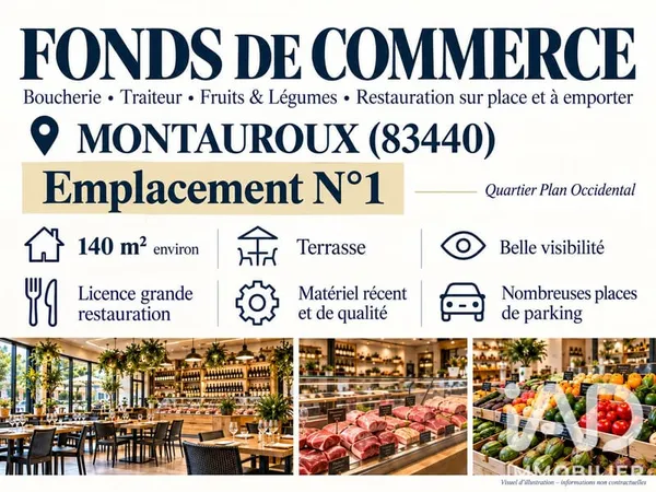 Fonds de commerce 1 pièce 140 m²