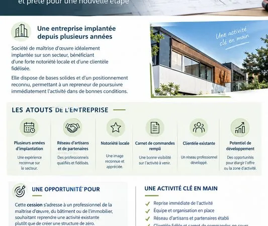 à céder - société de maîtrise d'oeuvre
