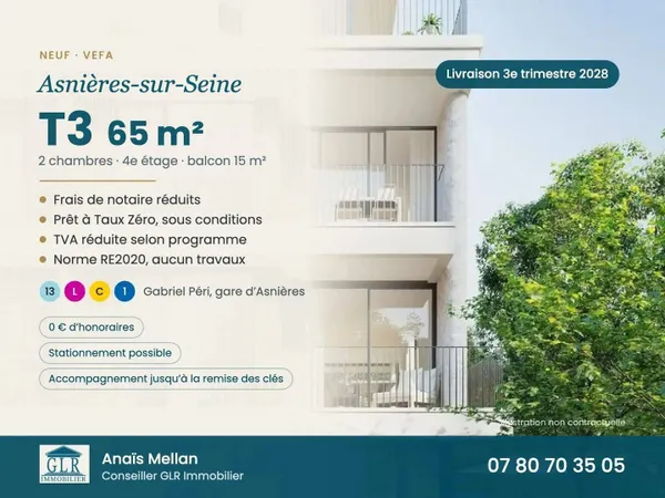 Appartement 3 pièces 65 m²