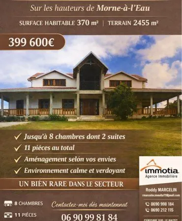 Maison d'exception à vendre morne à l'eau
