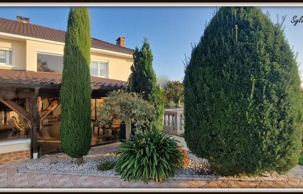 Maison à vendre 6 pièces BAGE LA VILLE (01)206 m², piscine, vue dégagée campagne et monts Mâcon, vér