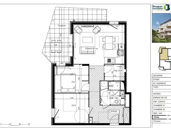 Appartement 3 pièces 67 m²