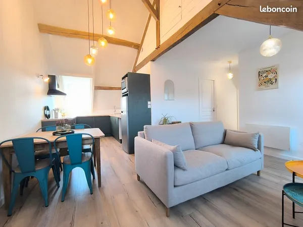 À louer appartement entièrement rénové meublé lumineux T2 au calme avec terrasse semi-couverte