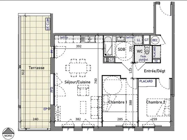 APPARTEMENT T3 de 70,58 m²
