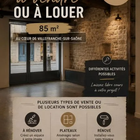Local commercial 85 m² - centre-ville villefranche-sur-saône - 69 000
