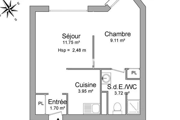 Appartement 2 pièces 30 m²