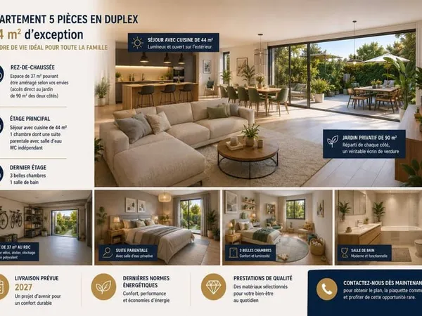 Duplex 5 pièces 134 m²