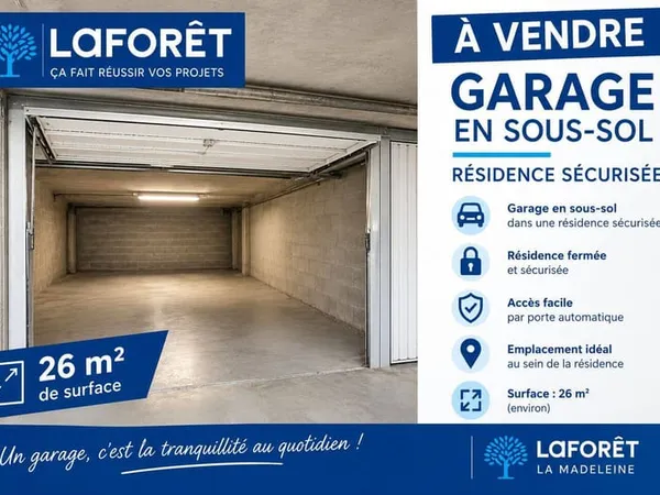 Stationnement Vente La Madeleine 26m² 51500€