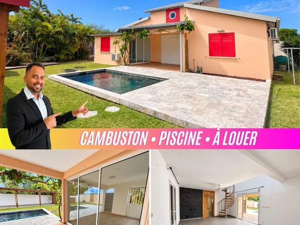 Piscine & Varangue — Maison T5 95,46 m² à louer, 3 chambres,