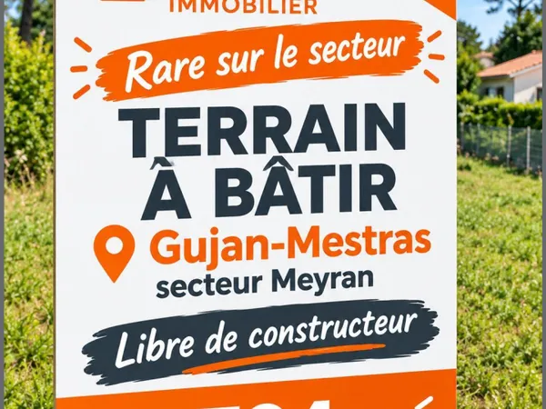 Terrain de 724m2 à Gujan-Mestras secteur Meyran