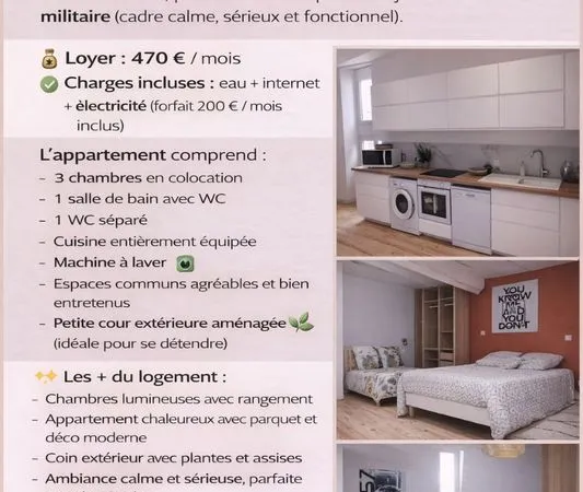 Colocation 3 chambres
