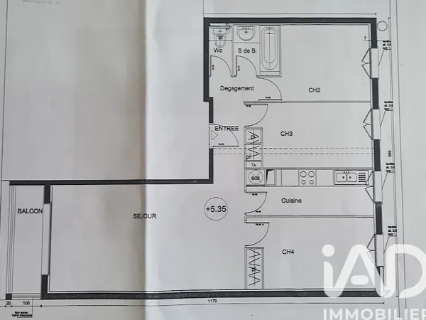 Appartement 4 pièces 72 m²